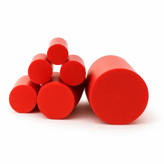 Tarugo De Pu 90/95 Sh. Vermelho 10x300mm - Poliuretano