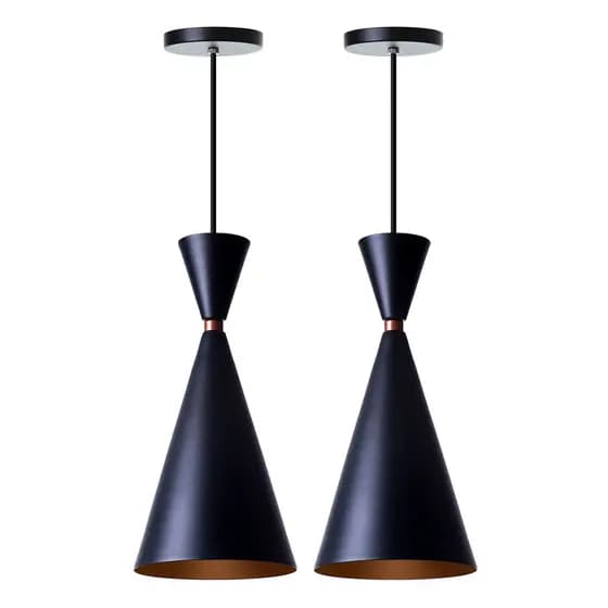 Kit 2 Lustre Sala Estar Pendente Interno Moscou