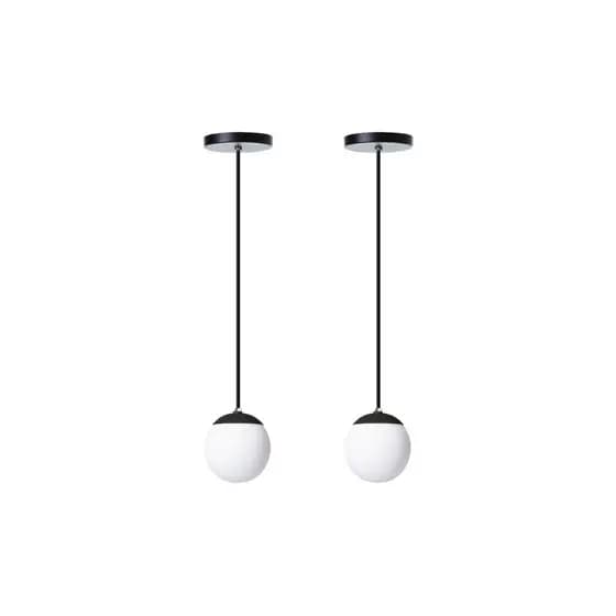 Kit 2 Lustre Pendente Retro Bola Alumínio Decorações