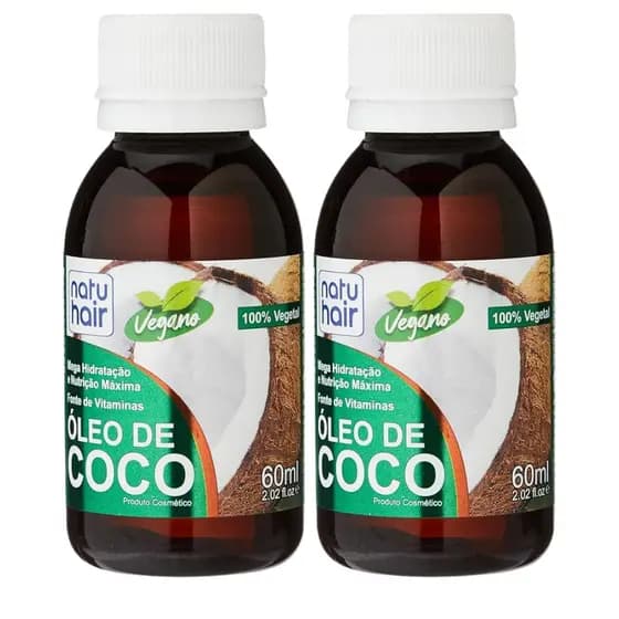 Óleo de Coco Natuhair 2 un Hidratação ProfundaMaciez Crescimento Umectação Nutrição Proteção Térmica