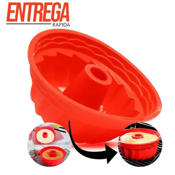Forma De Bolo Silicone Vazado Espiral Vermelho 24cm Artigos Para Cozinha Itens Achadinhos da Shopee Casa Baratinho Coisas Diferentes da Shopee
