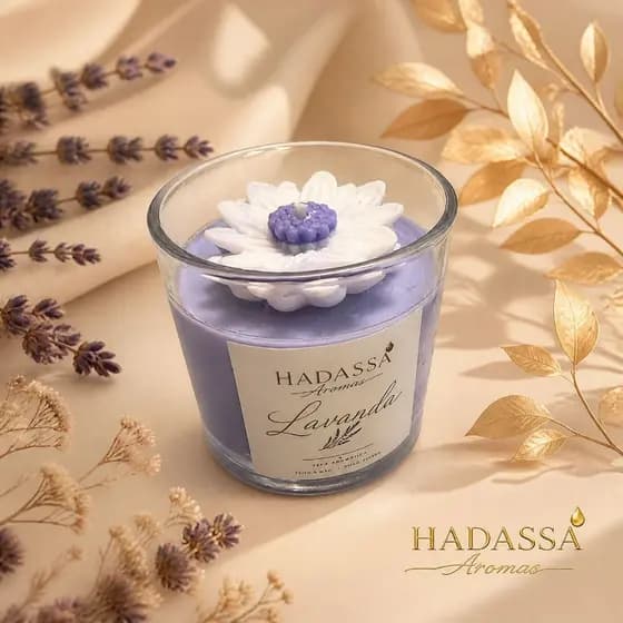 Vela Aromática de LAVANDA feita com Cera de Coco Premium | Relaxante, Ambiente Sofisticado e Queima Limpa hadassa aromas