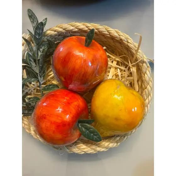 Cesto de Frutas Artesanal – Kit com 3 Frutas de Sabonete Hadassa Aromas