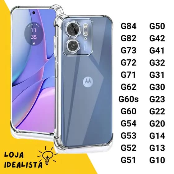 Capa Capinha Transparente P/ Moto G84 /G82/G71G62/G54/G53/G52/G41/G32/G23/G22/G14/G13 Antischok Premium - Envio Rápido