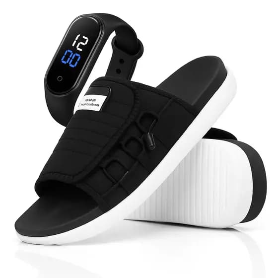 Chinelo Asuna Slide Nuvem AS 2.0 Masculino Moda Verão Confortável + Relógio Digital