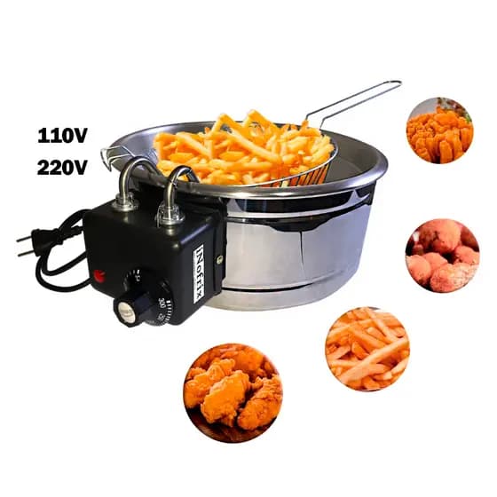 Fritadeira Elétrica Redonda Industrial Inox Profissional 5L