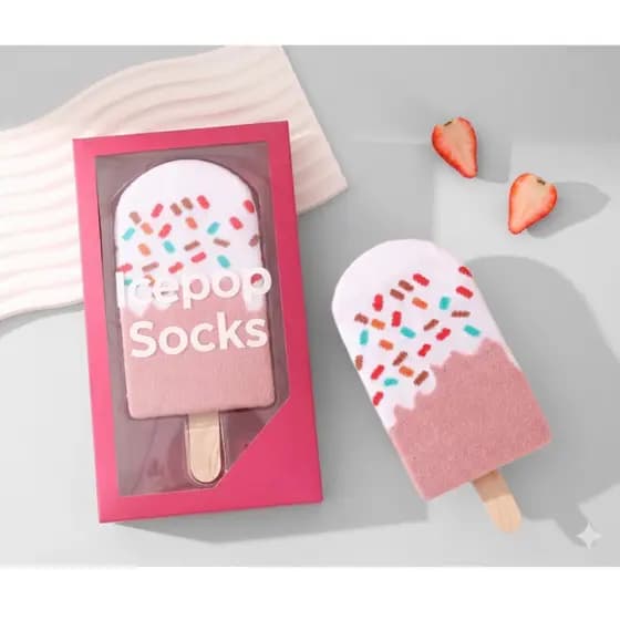 MEIAS ESTAMPADAS DE SORVETE MEIAS DIVERTIDAS E ESTILOSAS MEIA DE ALGODÃO