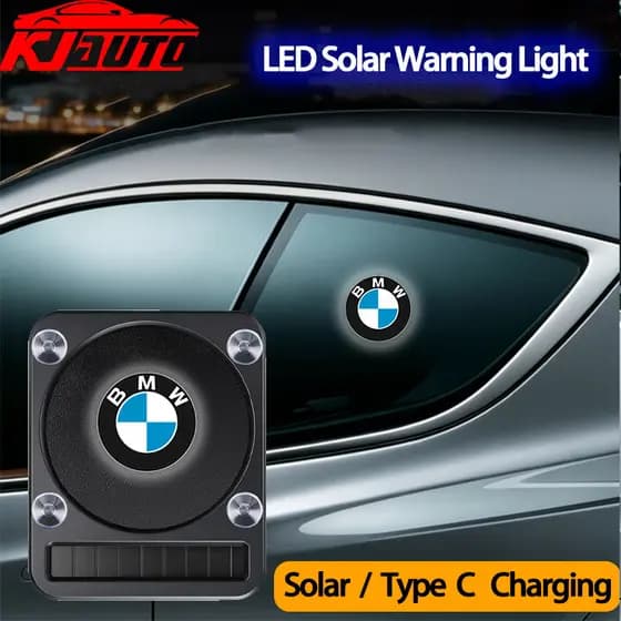 Luz De Advertência Solar LED Para Carro BMW | Lâmpada De Decoração De Segurança Automática Com Sensor Inteligente Recarr
