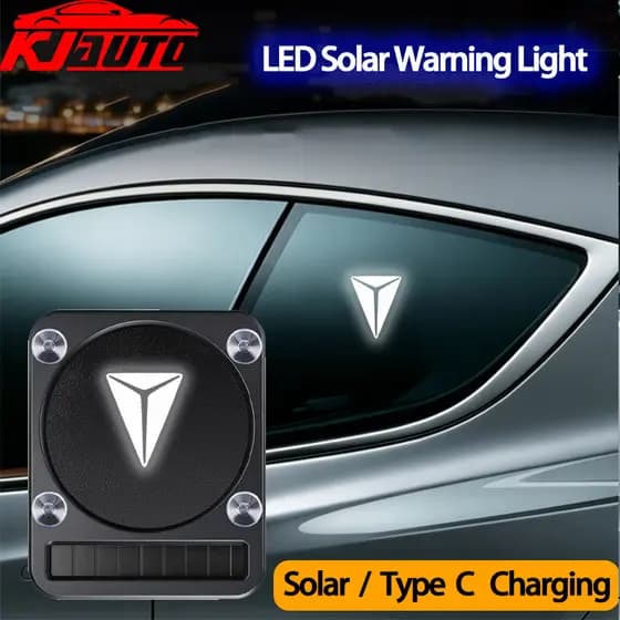 Luz De Advertência De Carro LED Solar Deepal | Tipo-C Recarregável Sensor Inteligente Auto Segurança Decoração Lâmpada S