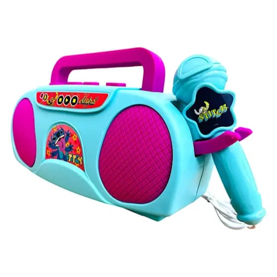 Brinquedo Boombox Infantil Karaokê Disney Stitch Candide