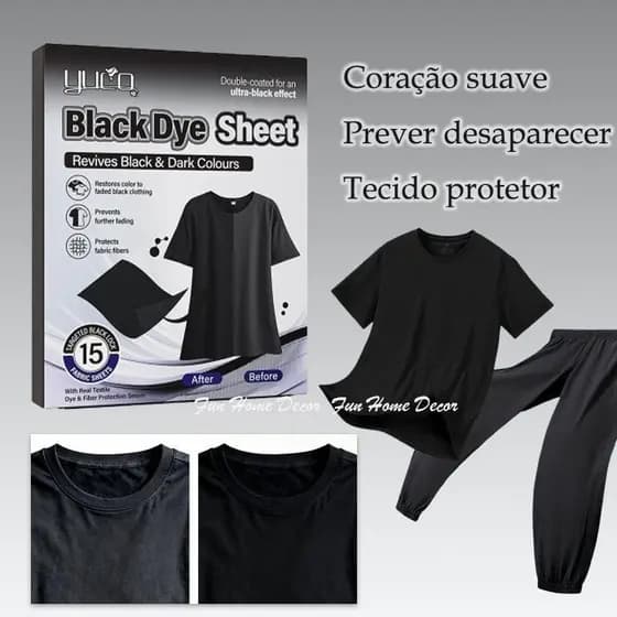 Tintura De Tecido Preto Para Roupas , 15 Peças , Restaurador De Cores De Preta , Folhas De Lavanderia Lavar