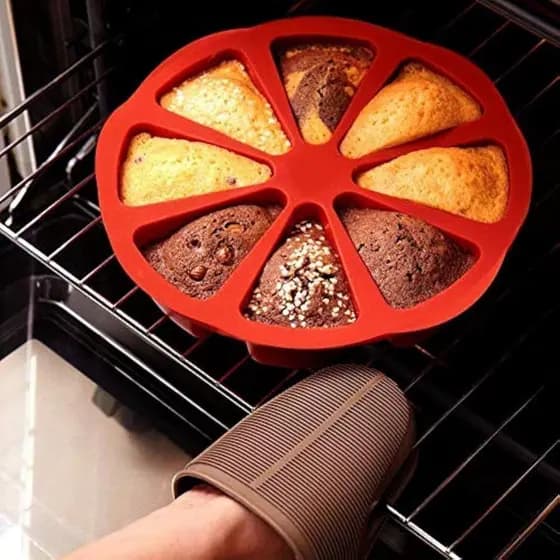 Moldes De Bolo De Silicone Arco-Íris Molde Antiaderente 8 Cavidades Triângulo Scone Pan Para Pão De Milho Brownies Muffi