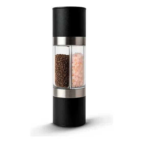 Moedor de Sal e Pimenta 2 em 1 Ajustável em Aço Inox – Triturador Manual de Temperos com Regulagem de Moagem