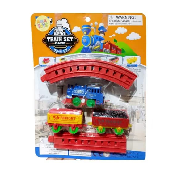 Mini Trem Locomotiva A Corda Brinquedo Trilho 96cm