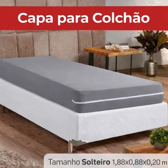 Capa de Colchão Solteiro Poliéster com Zíper