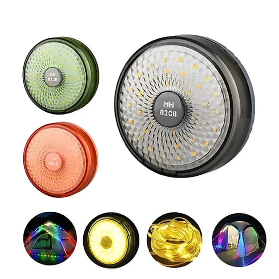 Lampadas Fita Led 2 em 1 Iluminaçao RGB Recarregaveis Para Acampamento e Decoração Colorida