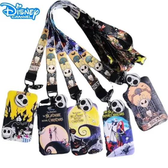 Suporte De Credencial Da Disney , O Pesadelo Antes Do Natal , Pendurado No Pescoço , Corda Longa , Porta-Cartões , Chave