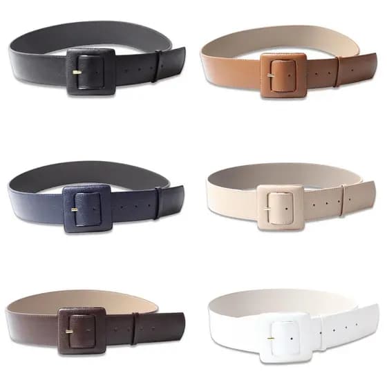 Cinto Feminino COURO LEGITIMO Fivela Quadrada Largura 5cm