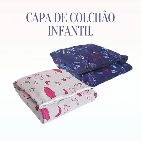 Kit 2 Capas de Colchão Lençol com Zíper Solteiro Estampada INFANTIL Malha Gel - Sonho Lar