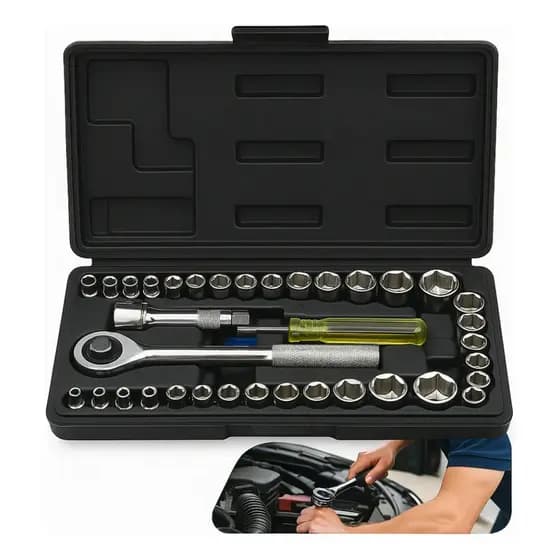 Jogo Chave Catraca Canhao Kit Ferramentas Completo 40Pcs