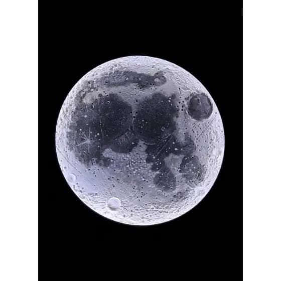 Luminária Lua Texturizada 3D Led pintada à mao