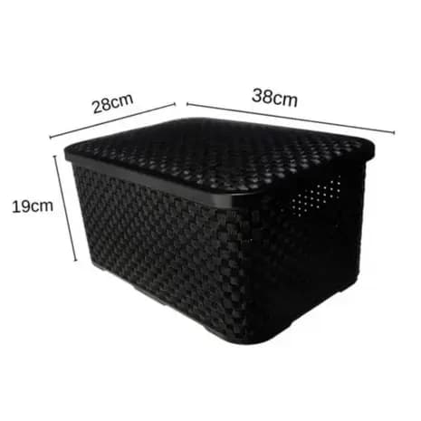 Kit 4 Caixa Organizadora Rattan 17 Litros – Beleza e Organização para o Seu Lar e Escritório