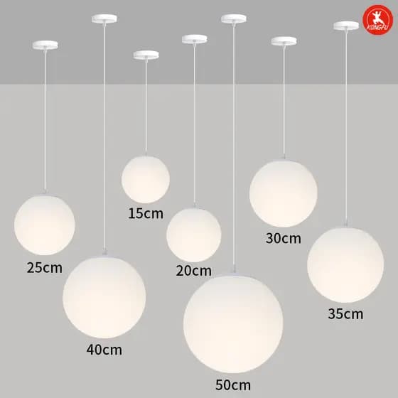 Luz Pendente De Bolha E27 Droplights De Teto Sombra De Bola Branca Leitosa Luminárias Suspensas Para Sala De Jantar/Ilha