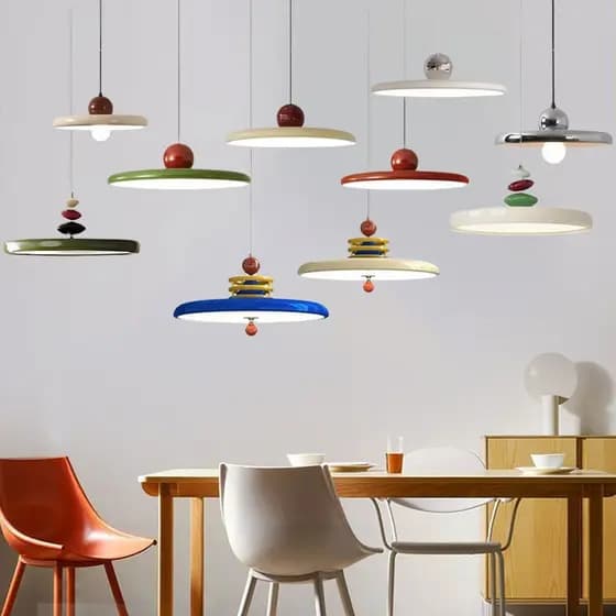 Memphis Lustre De Disco Voador Colorido Luz De Teto Led Decorativa Estética Sala De Jantar Pendente Adequada Para Quarto