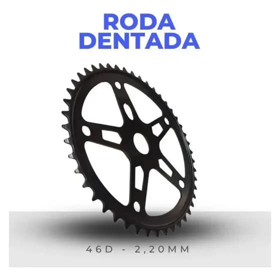 Coroa Bicicleta Engrenagem 46 Dentes Preta ou Prata Bike Aro 26 24 Poti Monark Praiana