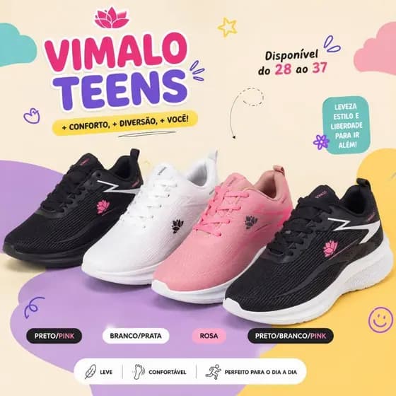 Tenis Esportivo Vimalo Teen Fitness para Caminhada e Academia