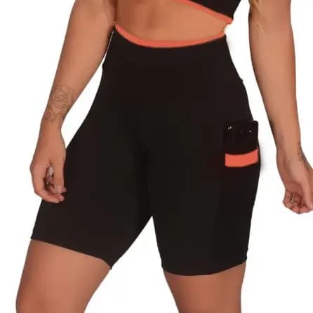 bermuda feminina bolsa na lateral