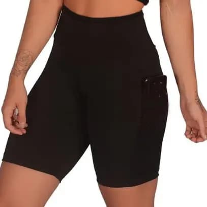 Bermuda fitness feminina academia bolso de tela b04