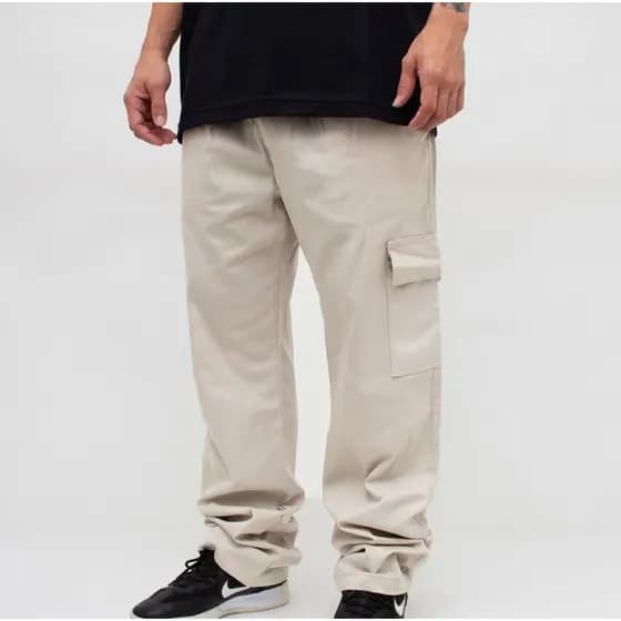 Calça Cargo Sarja Unissex diversas cores c/elástico