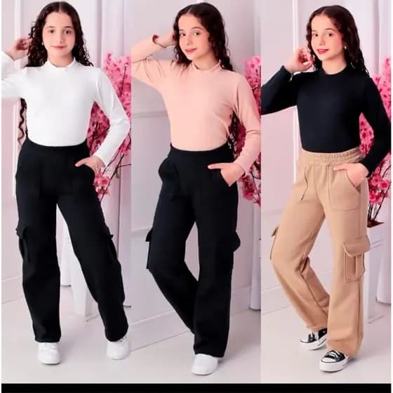 Calça Cargo moletom juvenil