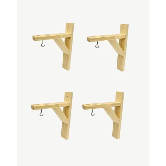 Combo Suporte Mão Francesa Pinus Natural – Reforçado 4 ou 8 Unidades