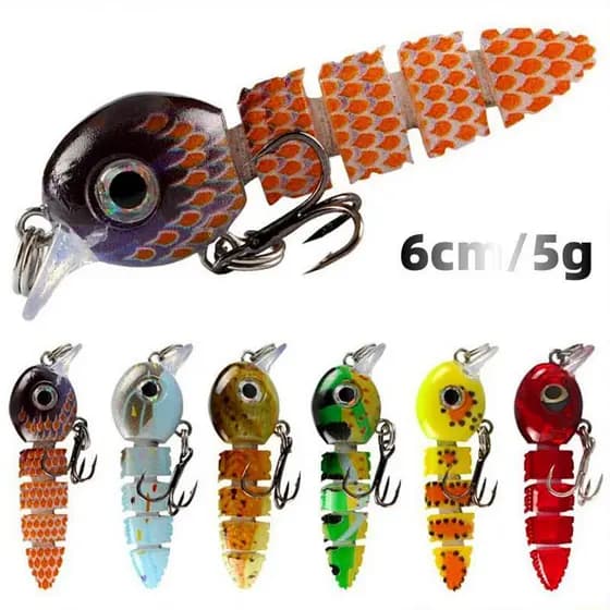 Isca Artificial Submersa Multi-Secção 6cm /5g Isca Biônica 5 Cores Isca Dura Equipamento de Pesca