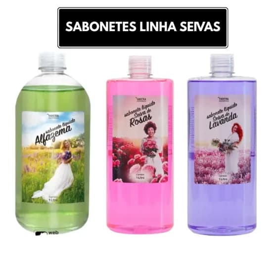SABONETE LIQUIDO YANTRA COSMETICOS - LINHA SEIVA - 1 LITRO CADA -