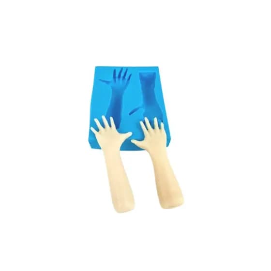 Molde de Silicone Par De Mãos Com Antebraços para artesanato, personagens, bonecos, topo de bolo, casamento