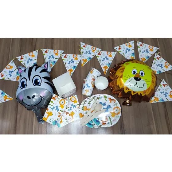 Kit Festa Descartável Prato Copo Talher e Itens Complementares