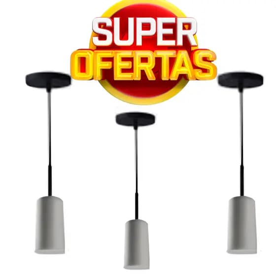 Luminárias Bilboquê Pequeno Cinza - Branco