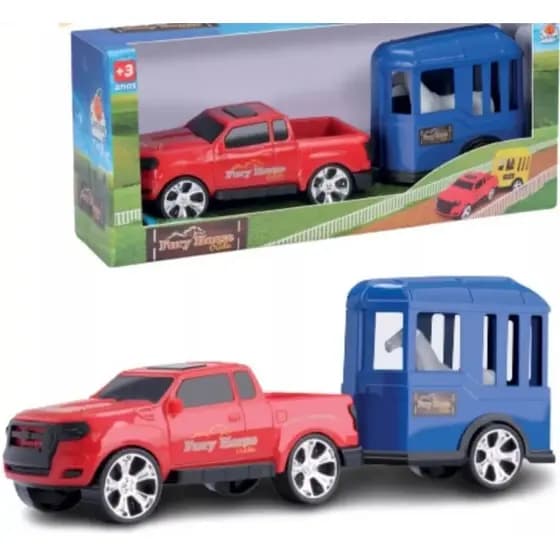 Caminhonete com trailer e cavalos Fury Horse Ride Orange