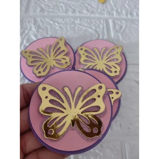 Tag tema Borboleta ideal para bolinha de acrílico