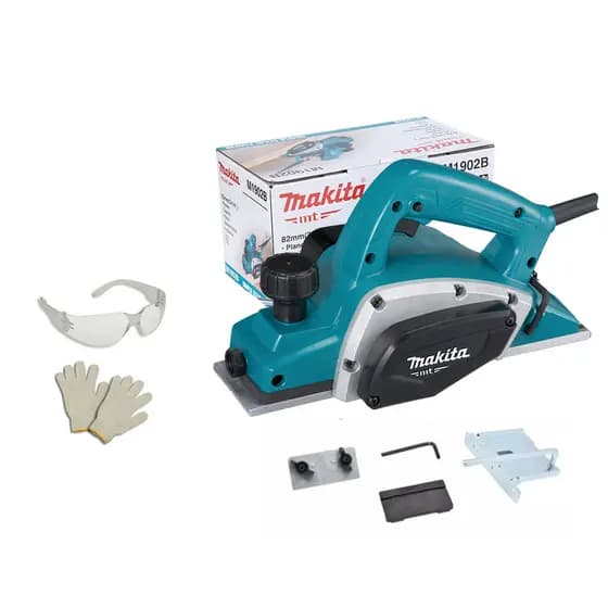 Plaina Elétrica Makita M1902B 580W 82mm Profissional + Óculos e Luvas
