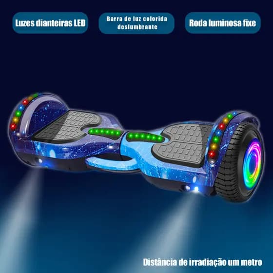 Hoverboard 6.5" Overboard Infantil Elétrico Skate Led Bluetooth Bateria Grande Autonomia Motor Brushless
