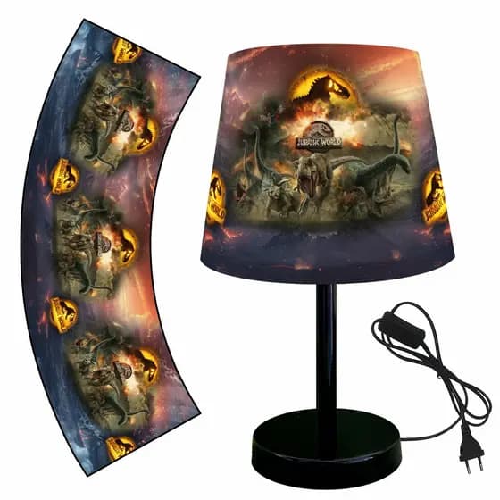 ABAJUR LUMINARIA 15X20 QUARTO DINOSSAURO JURASSICO