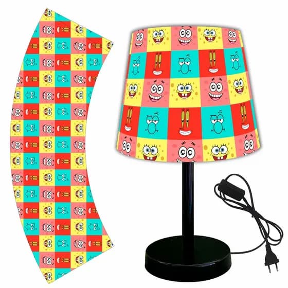 ABAJUR LUMINARIA 15X20 QUARTO BOB ESPONJA AMIGOS