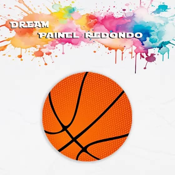 Capa Para Painel Redondo Temático Basquete Bola Esporte Comemoração Festa Aniversario Malha Helanca Sublimado