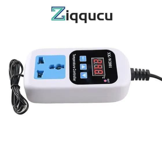 ZIQQUCU XK-W2001 Controlador Digital De Temperatura Do Microcomputador EU Plug 110-220V Display Vermelho