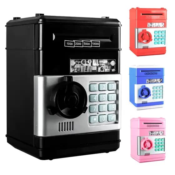 Mini Cofre Digital Eletrônico Automático Infantil Notas Moedas