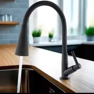 Torneira Bancada Cozinha Gourmet Preta Flexível 2 Jatos 1/4 De Volta Para Mesa Pia Bancada